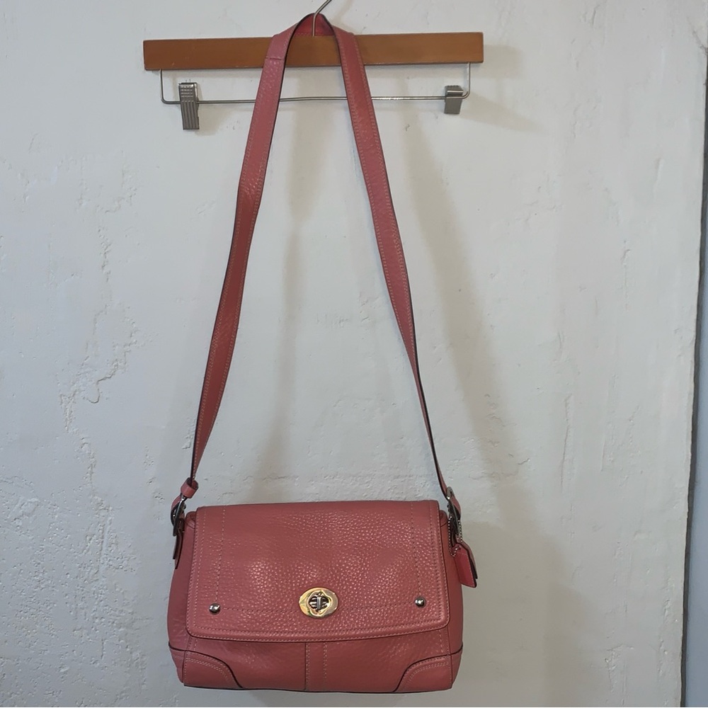 Coach Hamilton Convertible Bag Salmon Nantucket Red Pink F13957 Shoulder Satchel - Picture 2 of 16